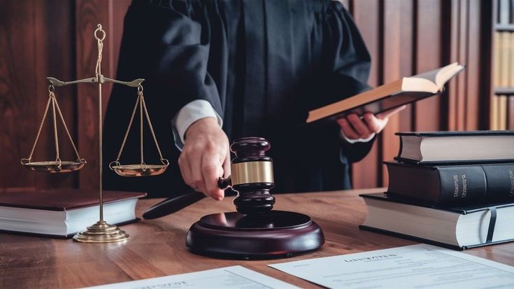 Profesional del derecho trabajando en una oficina